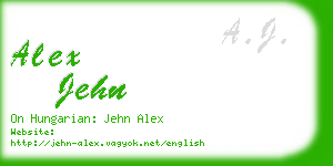 alex jehn business card